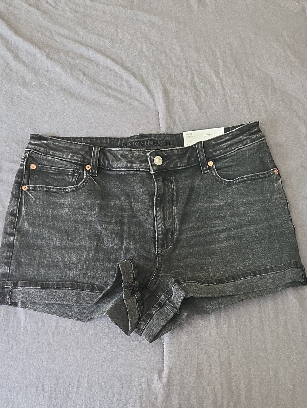 American Eagle Charcoal Stretch Denim Shortie